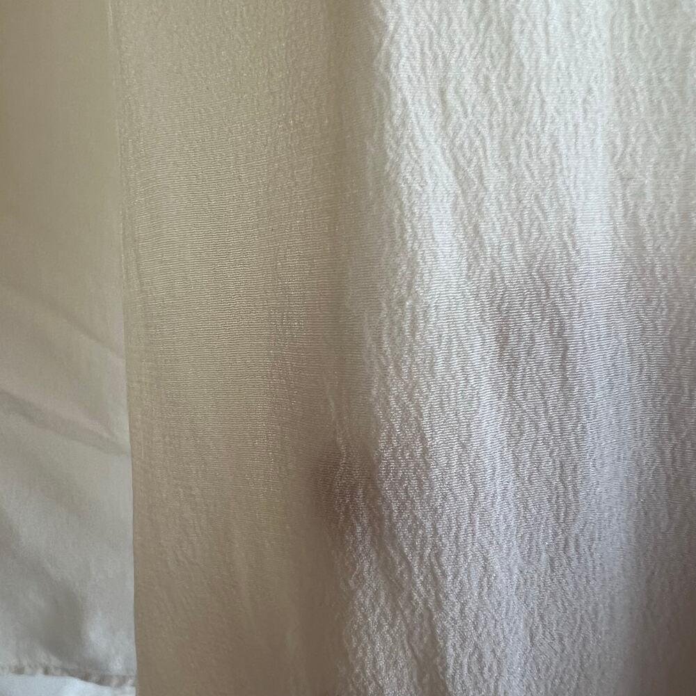 Talbots 100% Silk Cream Partial Button Front Long… - image 4